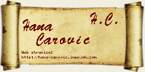Hana Čarović vizit kartica